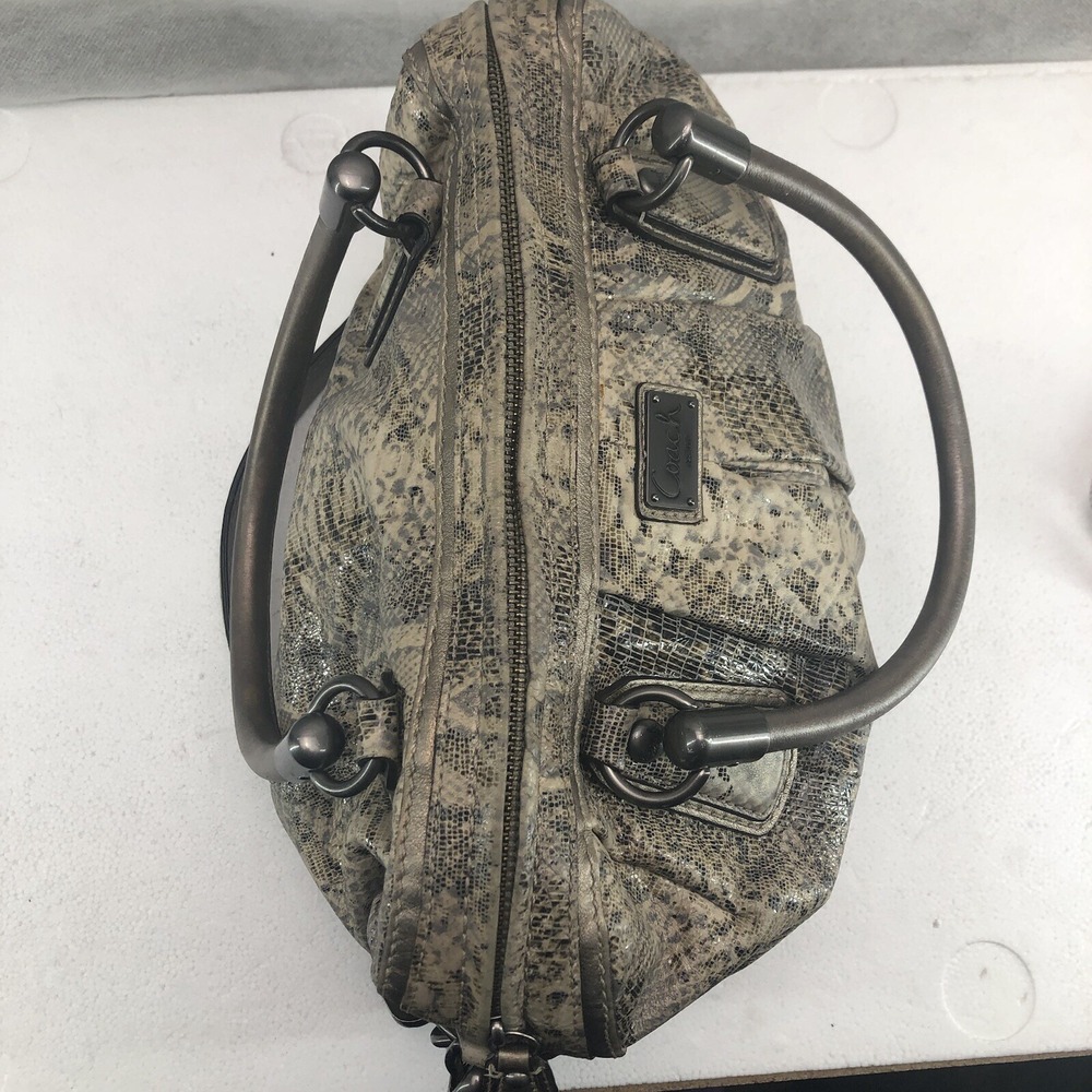 Coach Grey Python snakeskin Leather Shoulder Hobo… - image 6